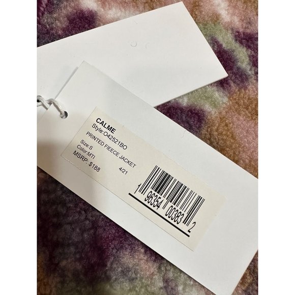 Johnny Was Calme Printed Fleece Jacket- Floral Sherpa Jacket NWT Purple - Picture 9 of 15